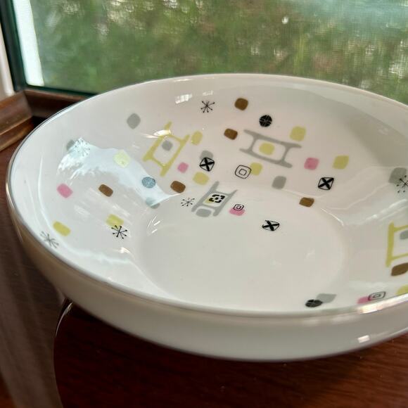 Vintage ACI Fine China Frolic Atomic Cereal Bowl Mid-Century Modern - Picture 6 of 14